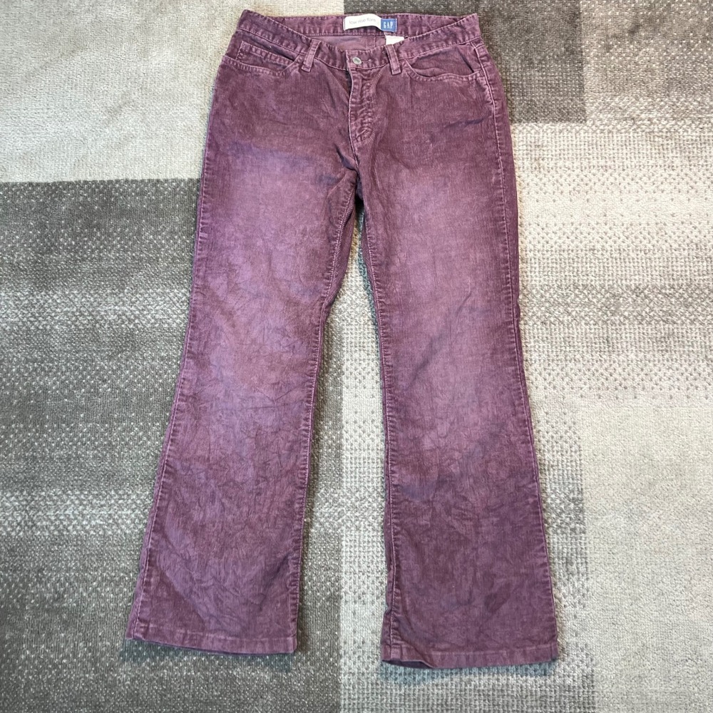 Gap Low Rise Flare Corduroy Pants Purple Plum Vintage Y2K‎ Womens Size 8R Boho